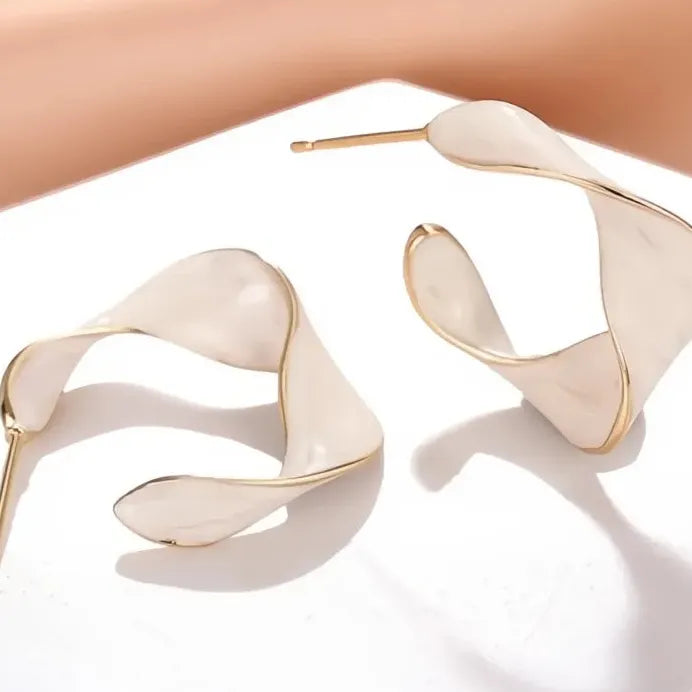 Charming Women’s Gold Geometric Twisty Hoop Earrings Fashion Jewelry