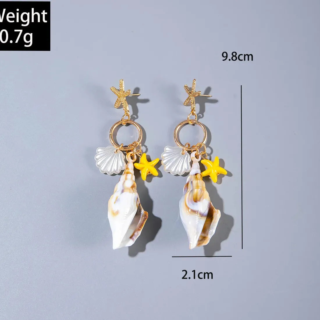Bohemian Conch Shell Drop Earrings Zinc Alloy Summer Gift for Girls