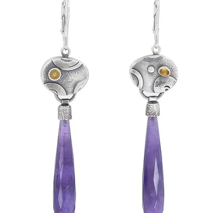 Vintage Bohemian Zinc Alloy Teardrop Earrings Colorful Long Pendant Gift