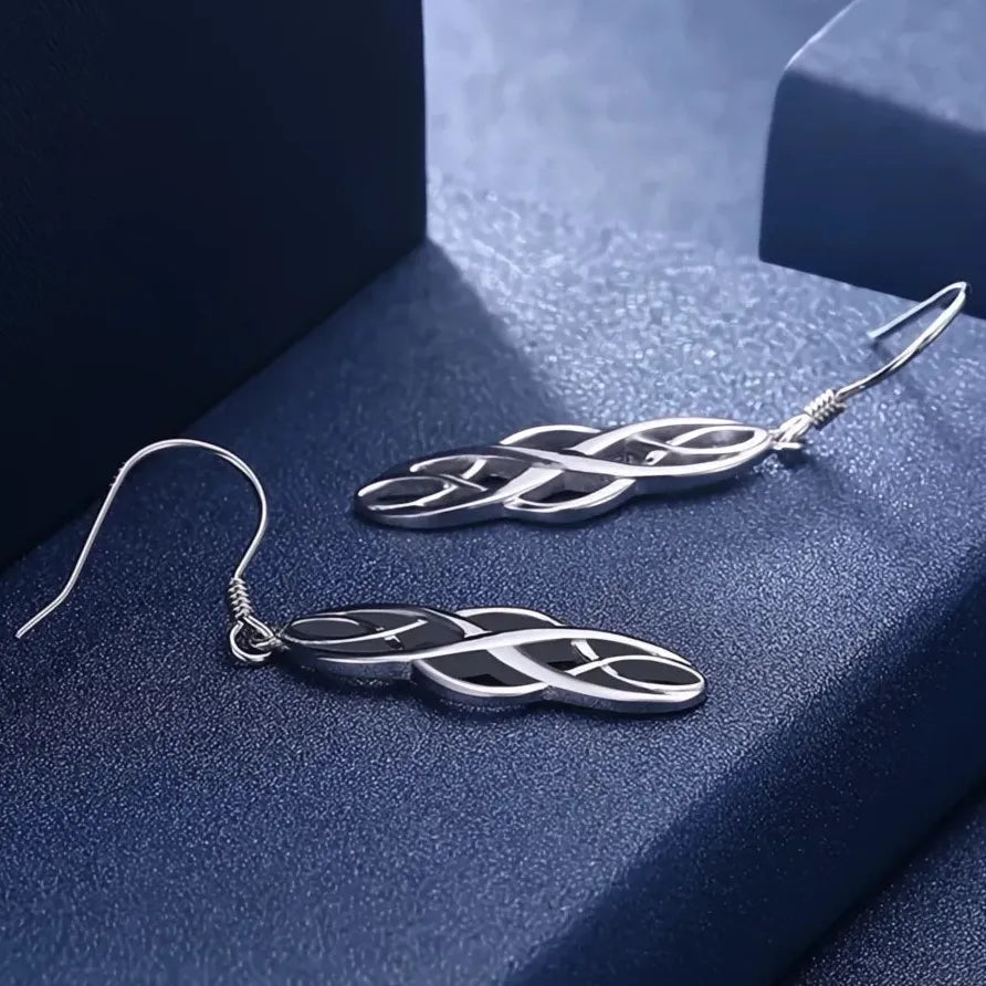 Minimalist Geometric Hollow Silver Metal Dangle Earrings for Women