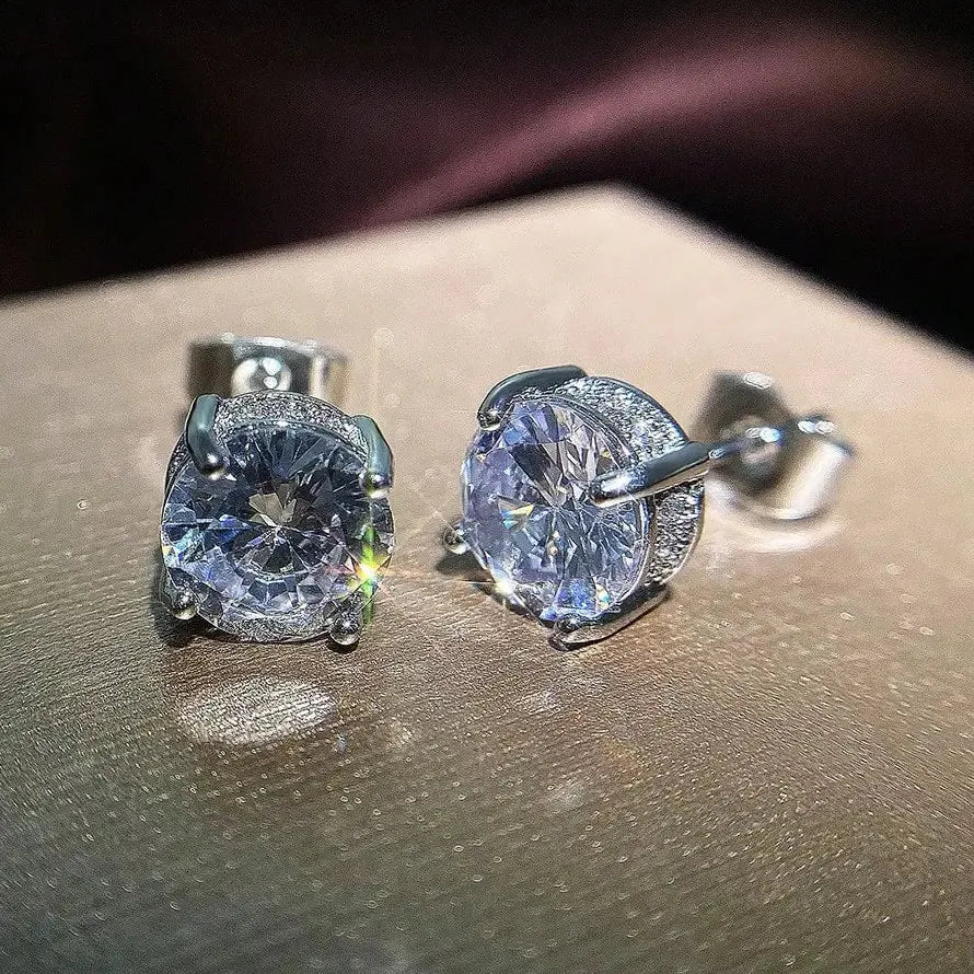 Geometric Cubic Zirconia Copper Earrings for Women and Men, Party Jewelry Gift