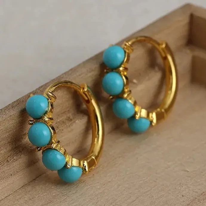 Simple Exquisite Gold Hoop Earrings Zinc Alloy Jewelry for Women