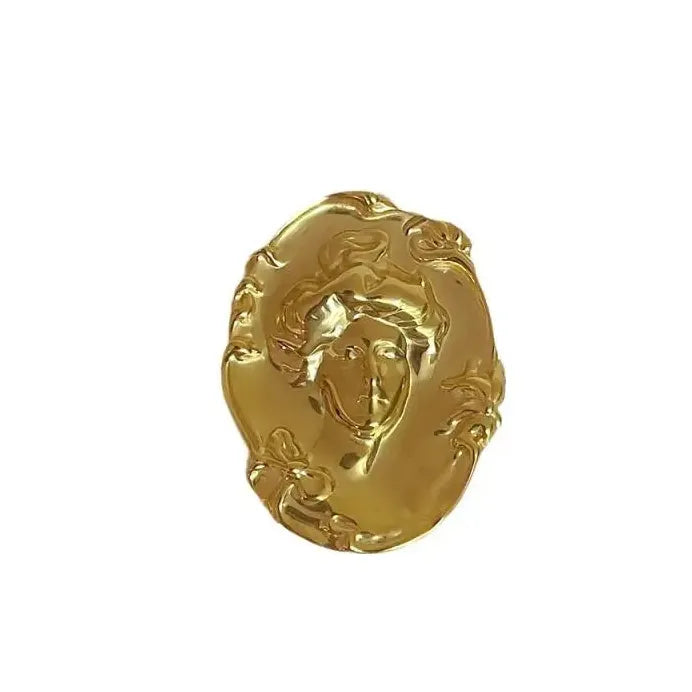 French Style Stainless Steel Portrait Brooch Waterproof Jewelry for Men Women