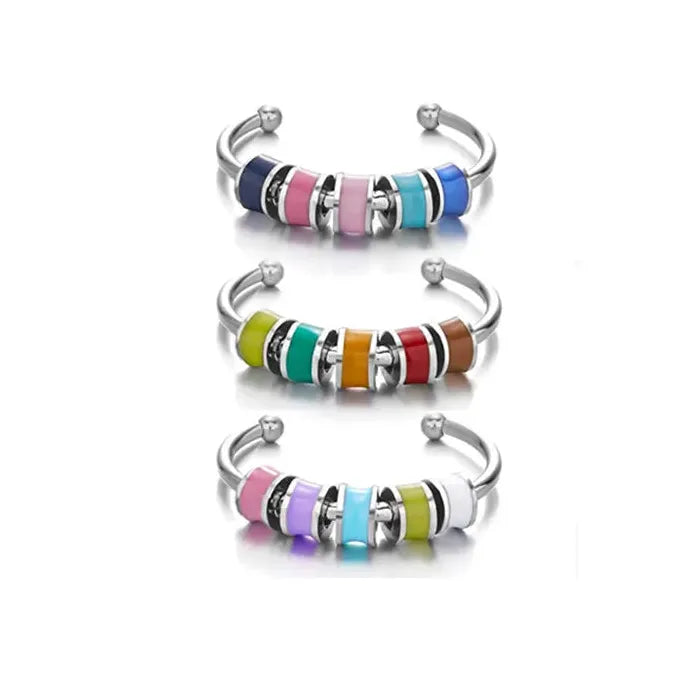 Adjustable Stainless Steel Spiral Fidget Ring Anxiety Relief Stress Jewelry