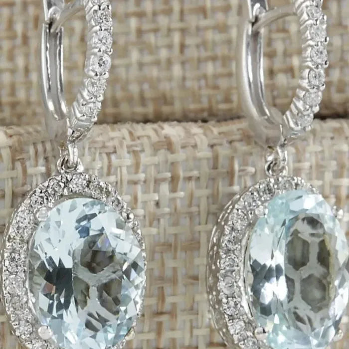Exquisite Geometric Zircon Inlay Drop Earrings Glass Zinc Alloy Holiday Dress
