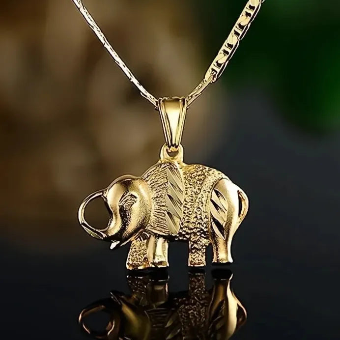 Elephant Pendant Necklace for Women Copper Alloy Animal Jewelry Accessory