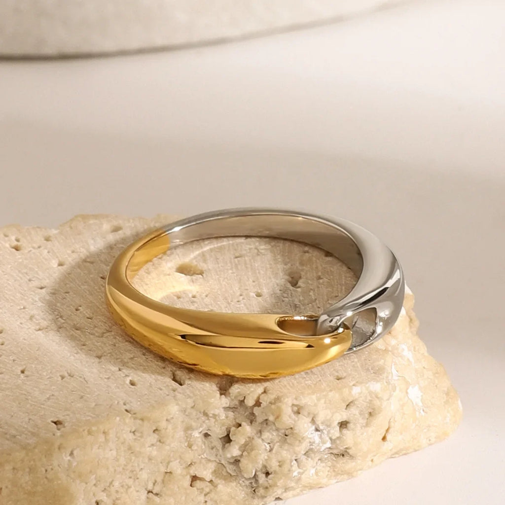 Waterproof C Shape Hoop Earrings for Women Stainless Steel Gold Plated Rings