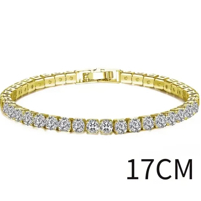 Elegant Women's Cubic Zirconia Link Chain Bracelet Gift Jewelry