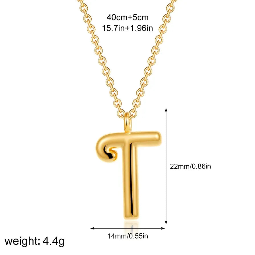 18K Gold Plated A-Z Initial Necklace Waterproof Alphabet Choker Jewelry Gift Women