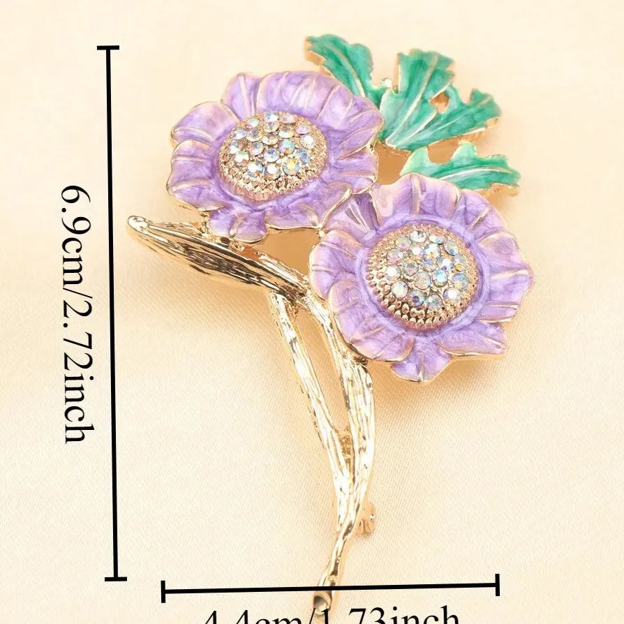 Elegant Sunflower Brooch Pin Jewelry Gift for Men & Women