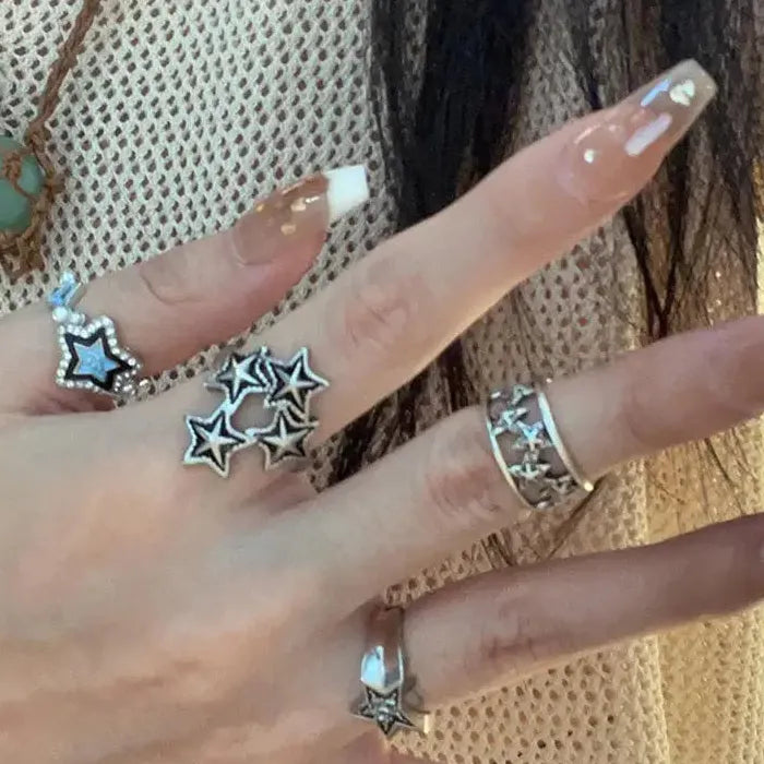2024 Gothic Star Cocktail Ring Unisex Punk Cross Jewelry Gift