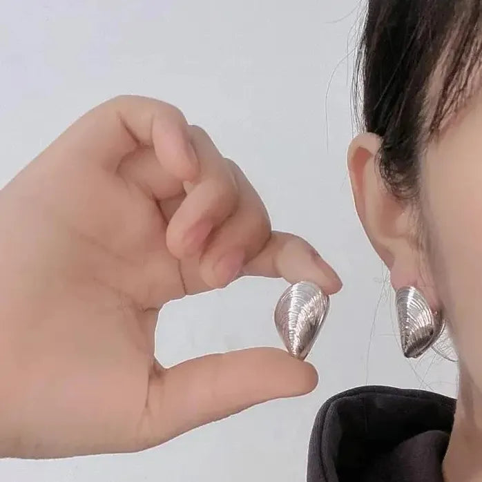 2024 Vintage Geometric Shell Earrings for Women Copper Metal Fashion Jewelry