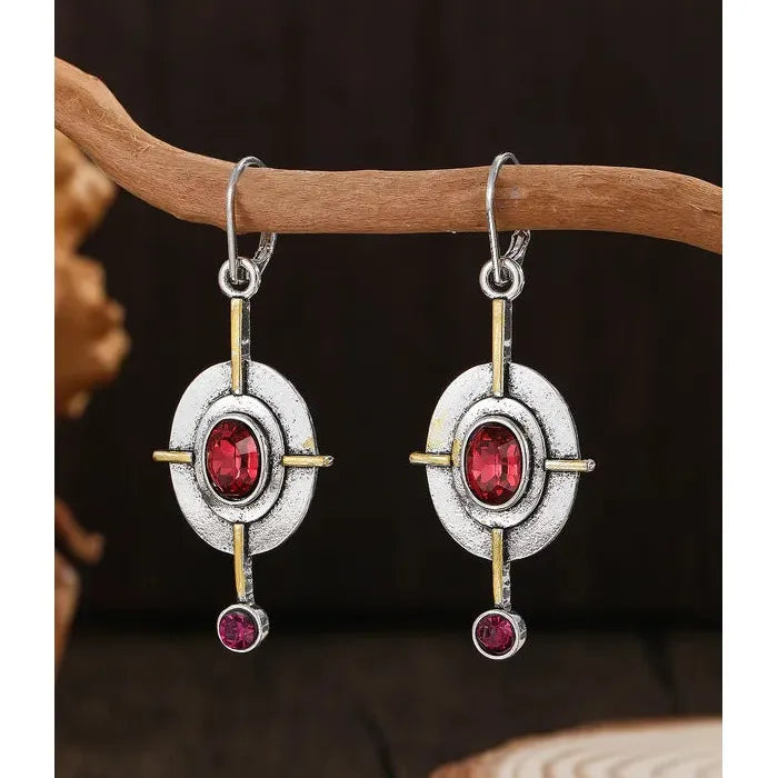 Vintage Tribal Spiral Dangle Earrings for Women Zinc Alloy Bronze Ethnic Gift