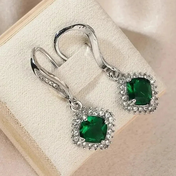 High-End Cubic Zirconia Drop Earrings Zinc Alloy European Women Jewelry Pendant