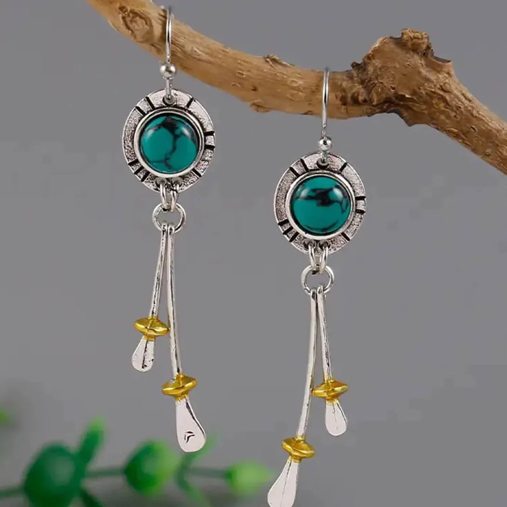Handmade Boho Drop Earrings for Women Zinc Alloy Ancient Design Gift