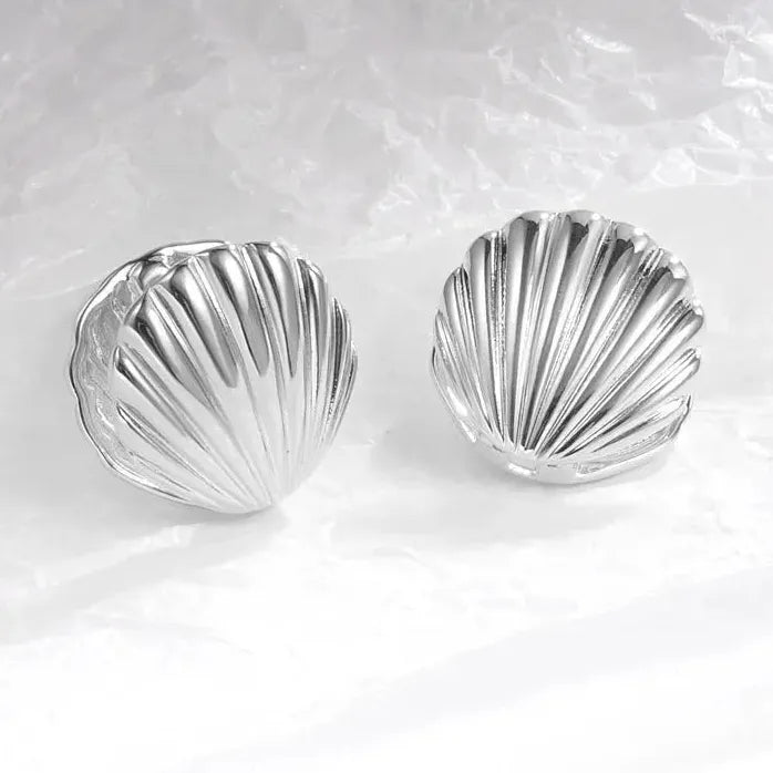 2024 Vintage Geometric Shell Earrings for Women Copper Metal Fashion Jewelry