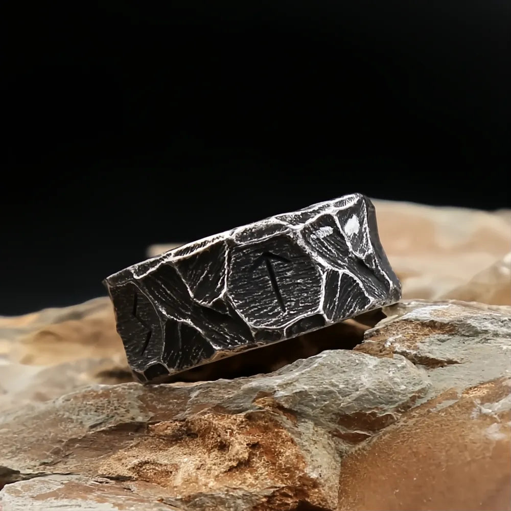 Vintage Nordic Viking Rune Stainless Steel Rings for Men Women Punk Biker Couple Jewelry Gift Amulet