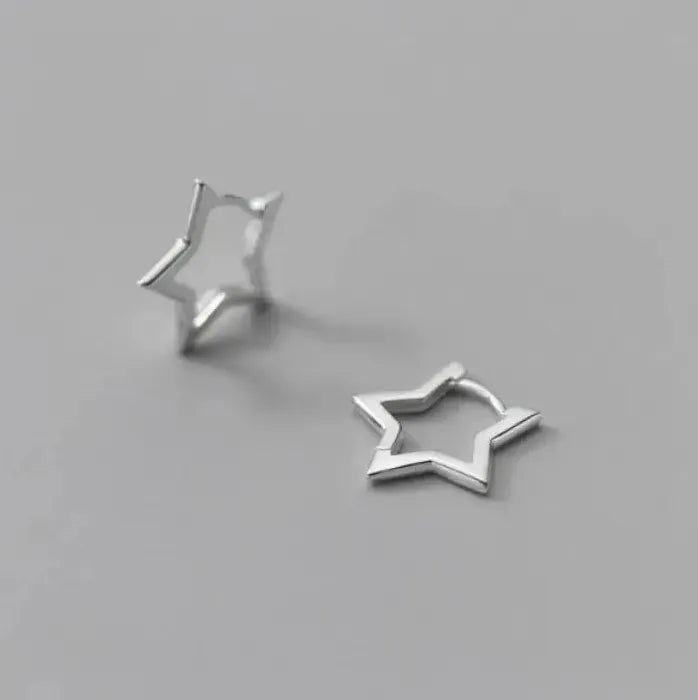 Vintage Gold Star Hollow Hoop Earrings for Women Christmas Jewelry Gift