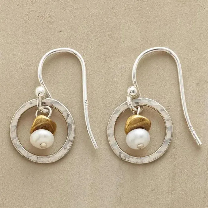 Retro Women's Hollow Circular Pendant Silver Zinc Alloy Earrings Wedding Jewelry Gifts