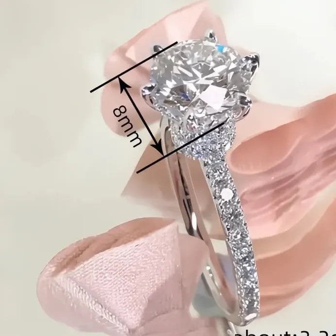 Elegant Women’s Prong Setting Cubic Zirconia Ring Wedding Anniversary Gift