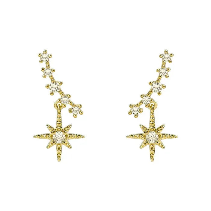 Y2K Geometric Drop Rhinestone Stud Earrings for Women Zinc Alloy Jewelry