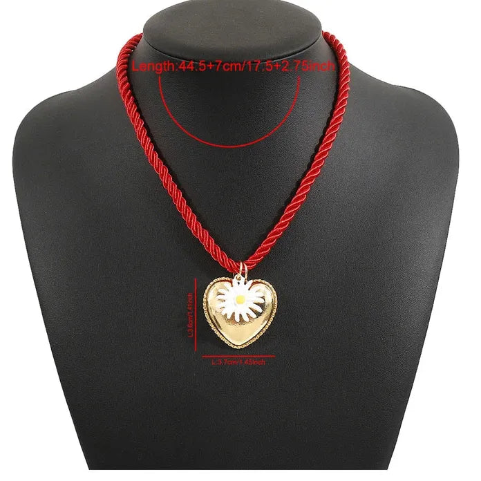 Bohemian Sunflower Starfish Pendant Necklace for Women Ocean Jewelry Gift