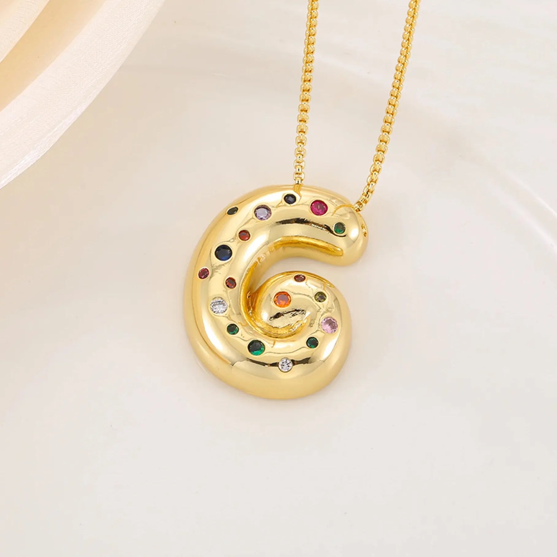 18K Gold Plated A-Z Letter Pendant Necklace for Women Gift Cubic Zirconia