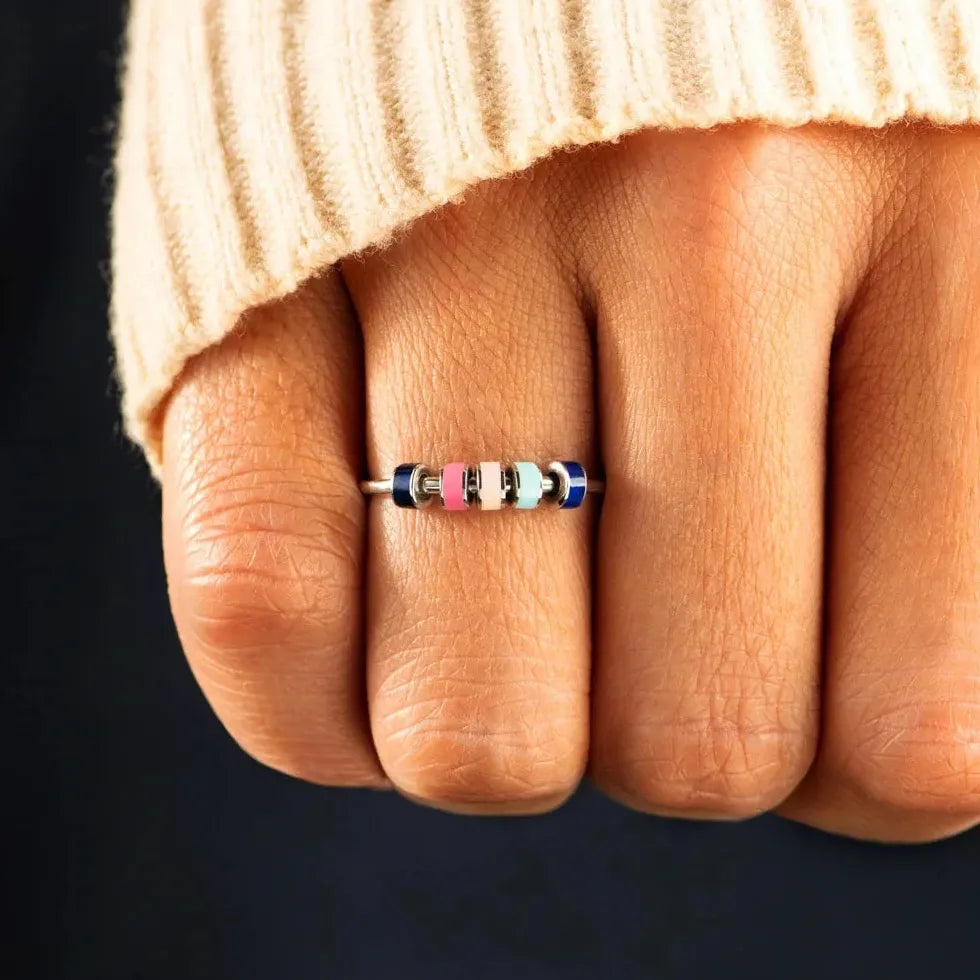 Adjustable Stainless Steel Spiral Fidget Ring Anxiety Relief Stress Jewelry