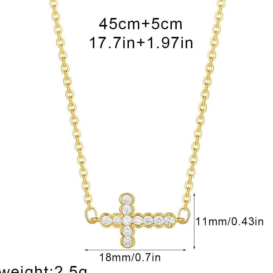 18K Gold Plated Geometric Palm Love Heart Cross Pendant Necklace CZ Charm