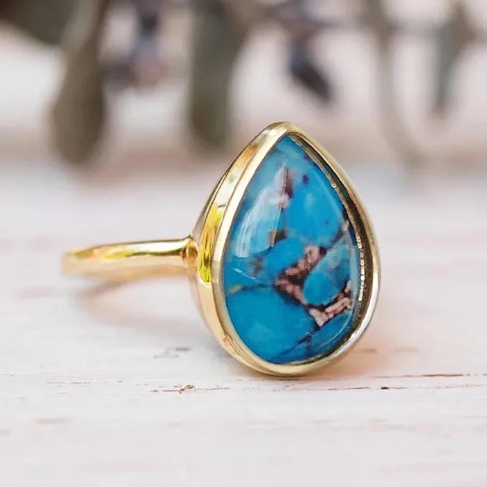 Minimalist Women's Copper Rings with Artificial Gemstone Timeless Wedding Jewelry Gifts