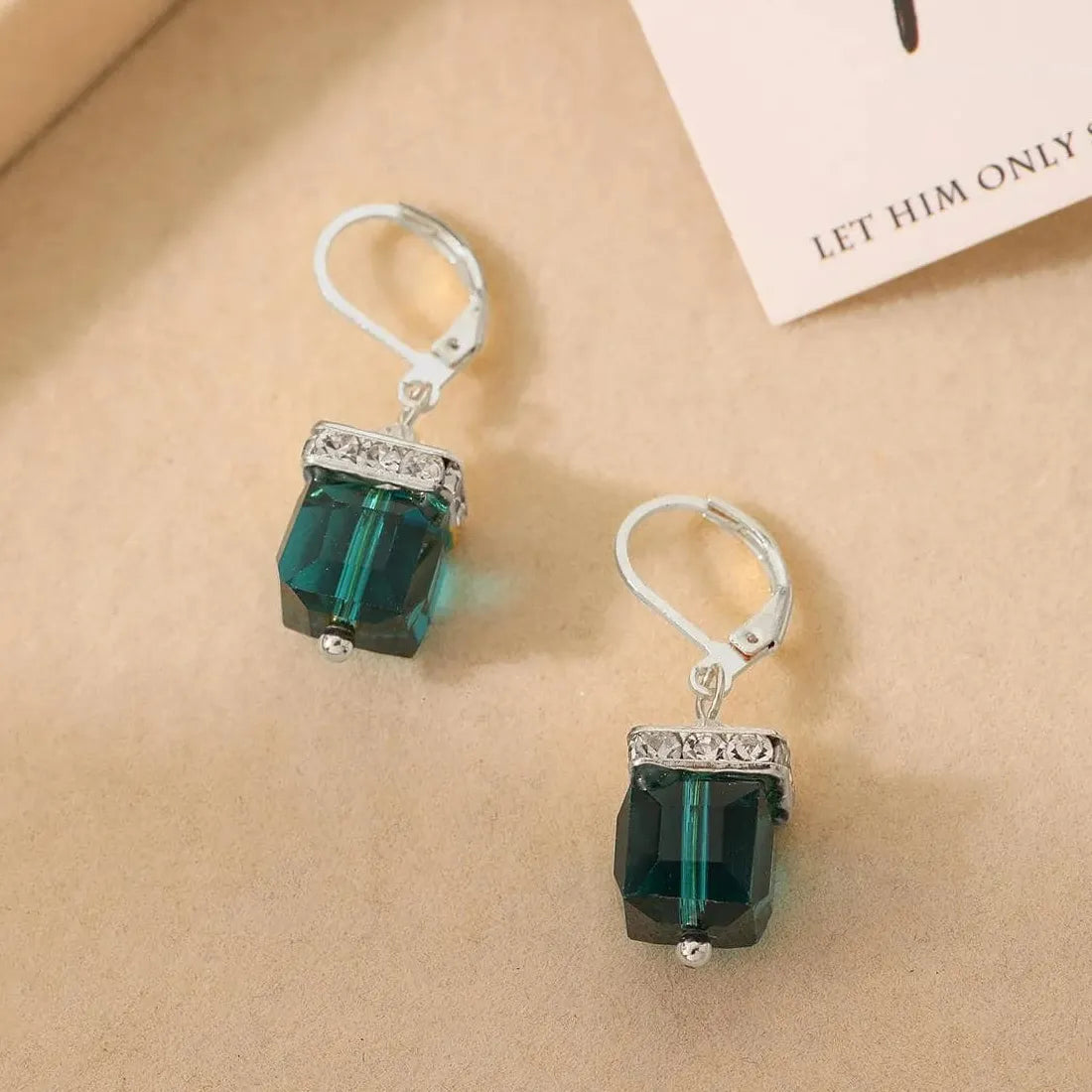 Silver Drop Earrings for Women Blue Pink White Purple Crystal Zircon Jewelry