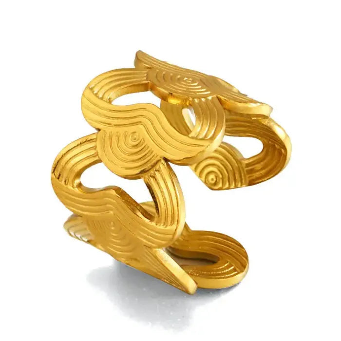 Stainless Steel Heart Opening Rings for Men Women Romantic Couple Jewelry Gift