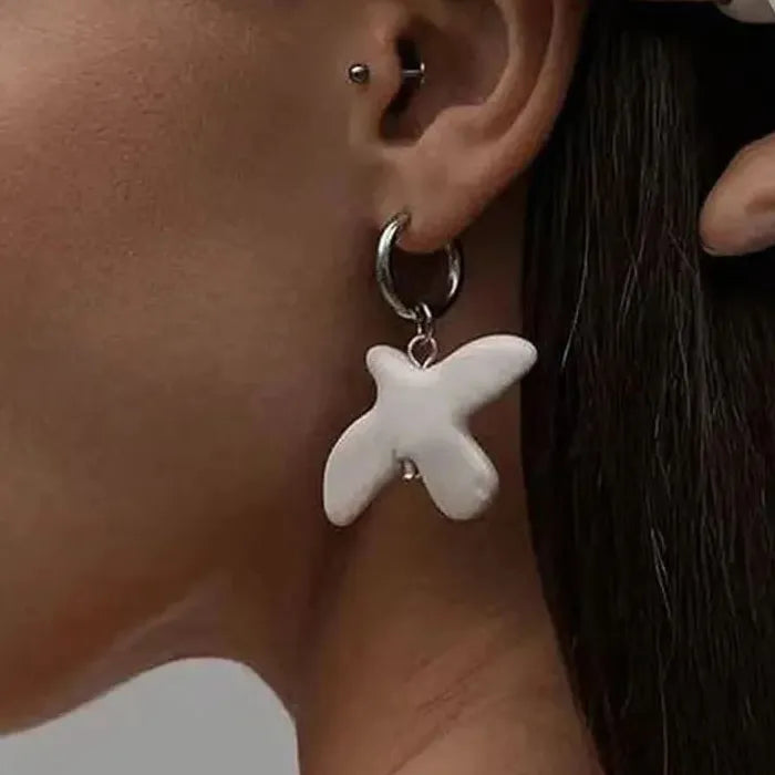 Peace Dove Geometric Round Hoop Earrings Zinc Alloy Jewelry Gift