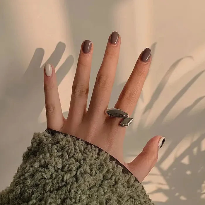 Handmade Silver Geometric Mood Tracker Ring for Women Gift Stylish Jewelry
