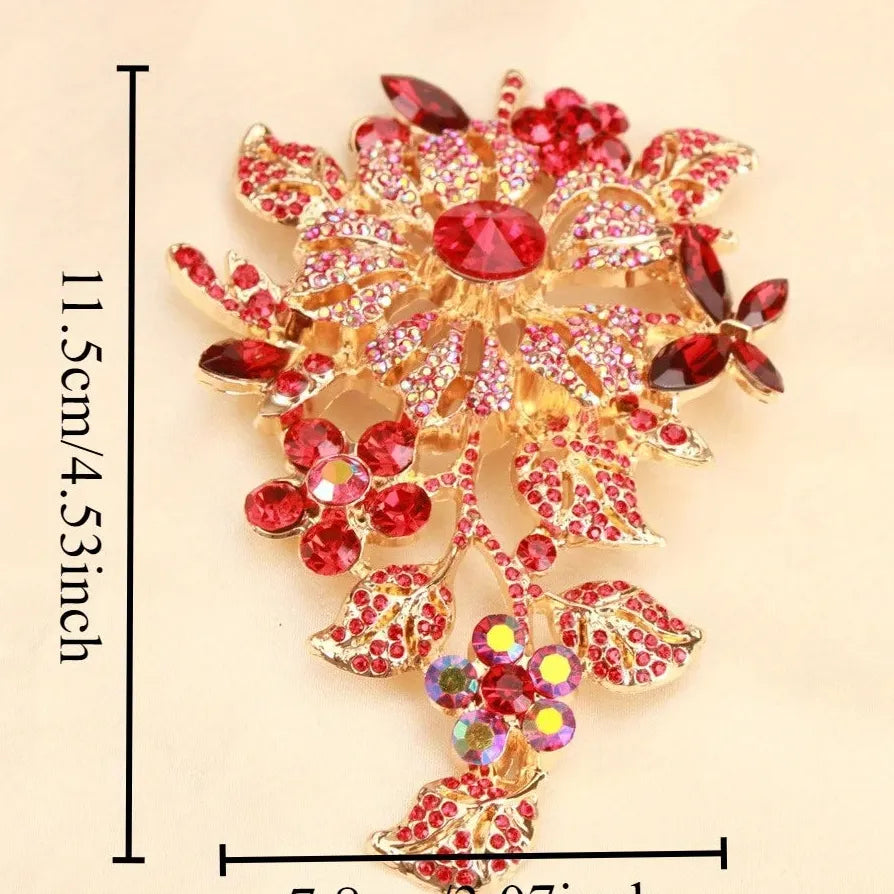 Elegant Openwork Tassel Flower Brooch for Women Classic Jewelry Accessory