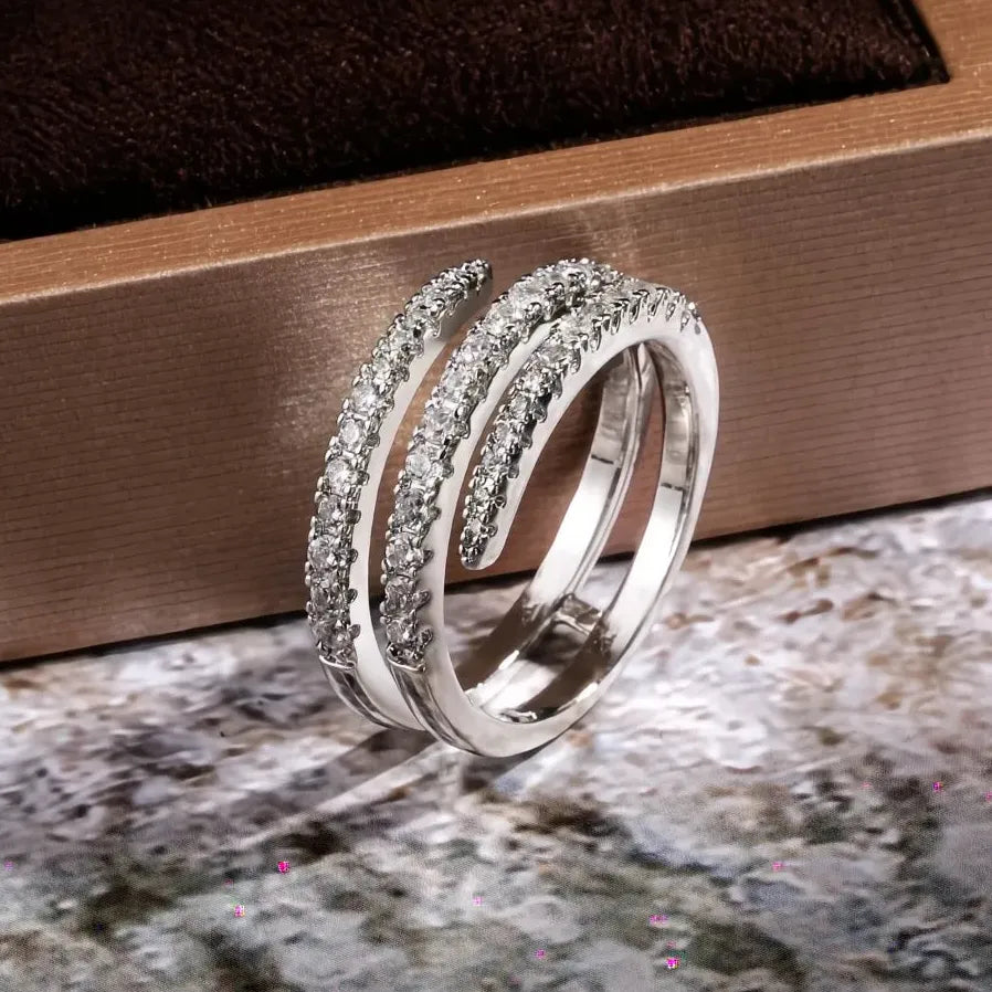 Fashion Surround Shaped Crystal CZ Bridal Wedding Party Rings for Women