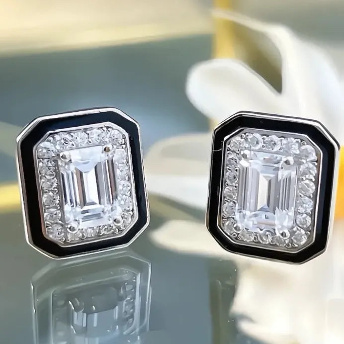Geometric Cubic Zirconia Stud Earrings for Women Stylish Daily Wear Jewelry