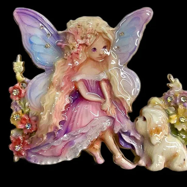 Elegant Wings Puppy Fairy Brooch Pin Jewelry for Men & Women