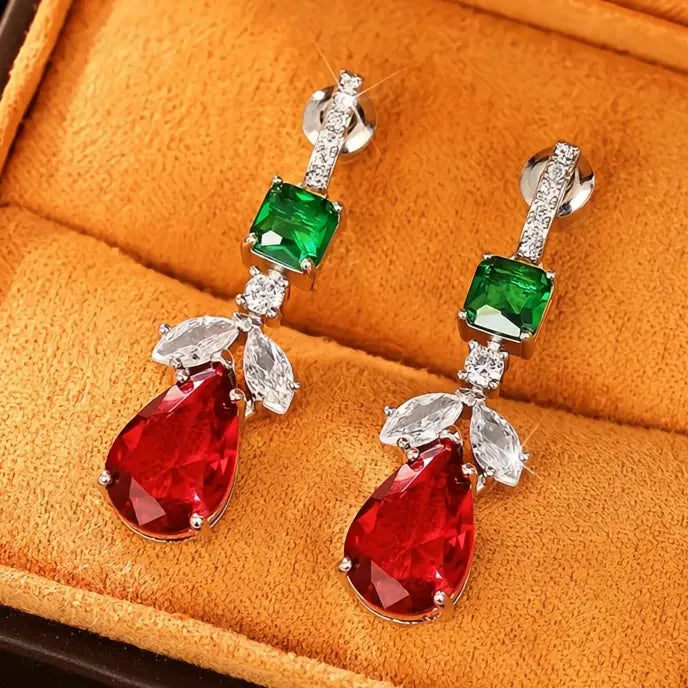 Fashion Women's Geometric Drop Earrings with Cubic Zirconia Pendant Trendy Jewelry for Anniversary