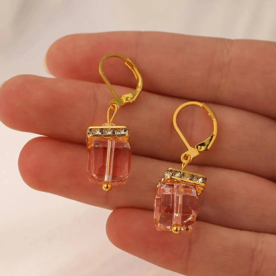 Silver Drop Earrings for Women Blue Pink White Purple Crystal Zircon Jewelry