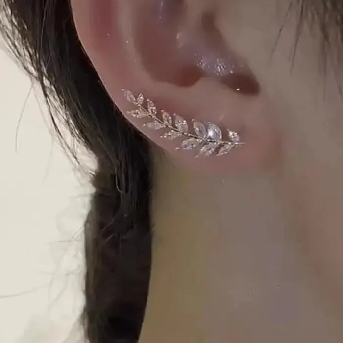 Vintage Hollow Out Rhinestone Wheat Zinc Alloy Stud Earrings for Women
