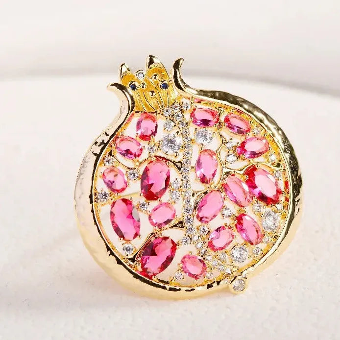 Light Luxury Geometric Pomegranate Brooch for Women Stylish Accessory
