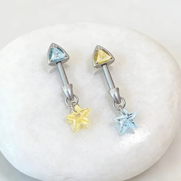 Zinc Alloy Star Cat Ear Stud Earrings for Women Cute Versatile Gift