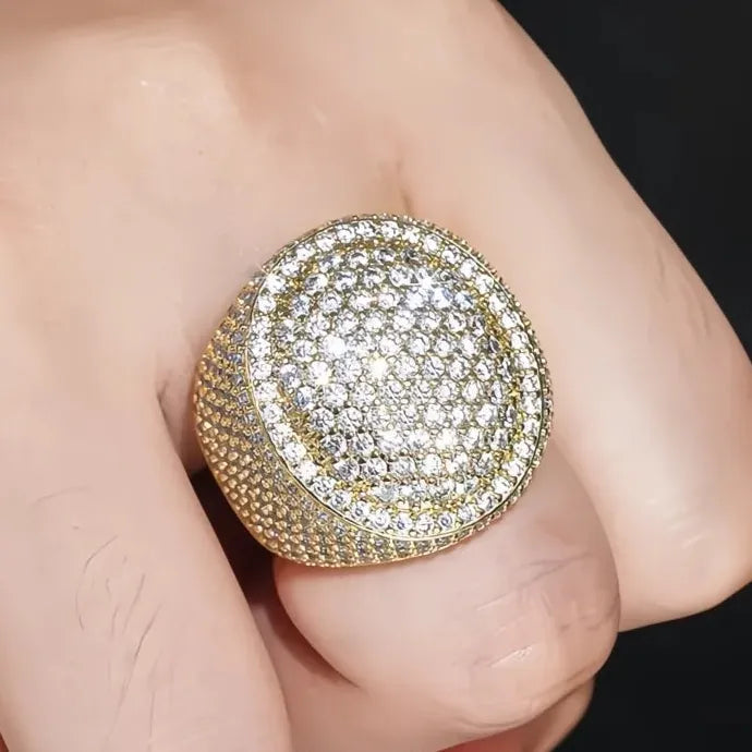 Geometric Women’s Ring Wedding Engagement Luxury Brass CZ Jewelry Shining
