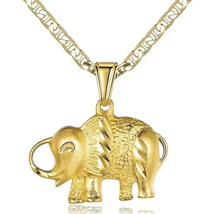 Elephant Pendant Necklace for Women Copper Alloy Animal Jewelry Accessory