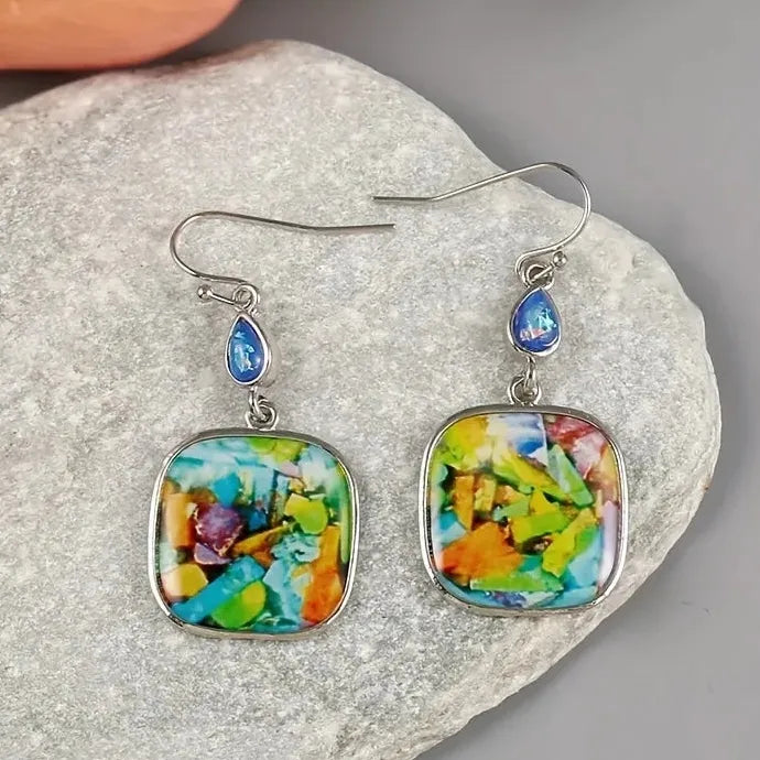 Women's Valentine's Day Colored Resin Pendant Drop Earrings for Party Jewelry Gifts