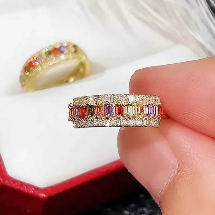 Luxury Women’s Multi-Color Geometric Cubic Zirconia Earrings for Parties