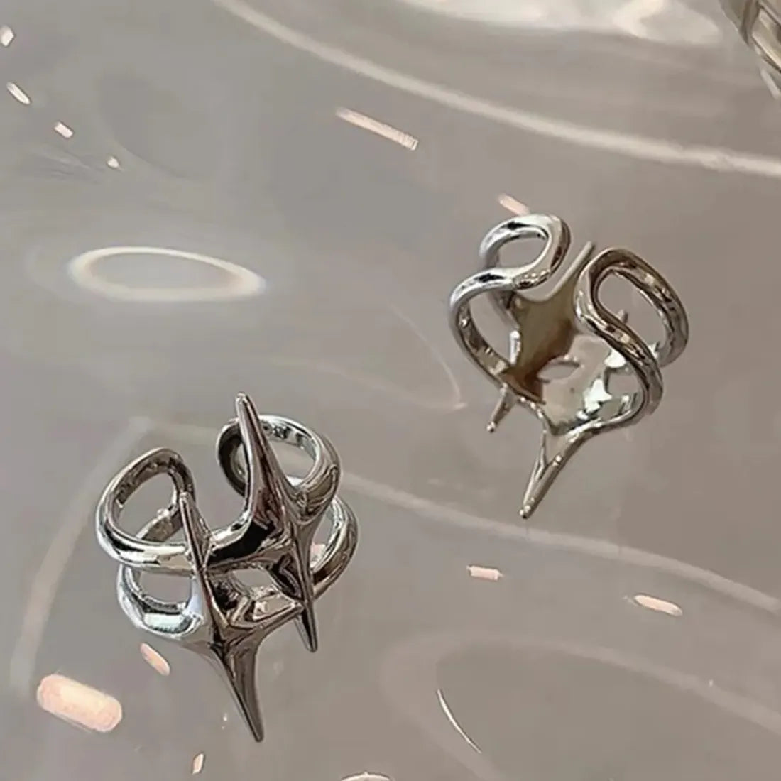 Y2K Adjustable Star Punk Ring Vintage Silver Copper Jewelry Gift Men