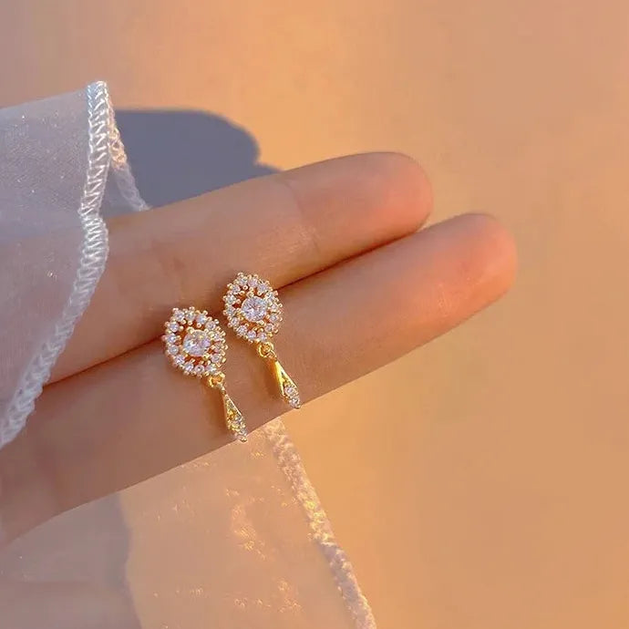 Personalized Colored Zircon Women’s Earrings Simple Exquisite Student Jewelry