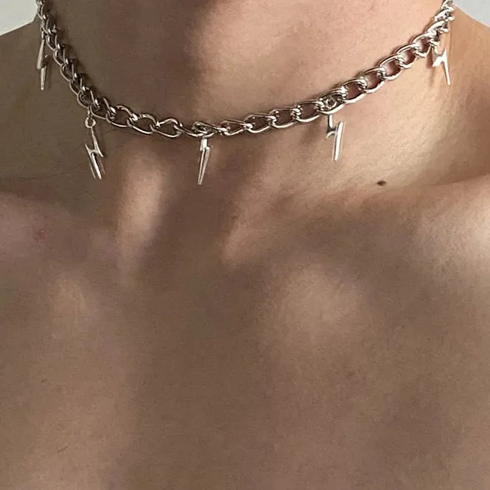 Punk Hip Hop Gothic Metal Rivet Cross Choker Necklace Y2K Trendy Pendant